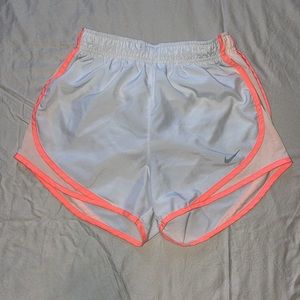 White/Peach Nike Tempo Shorts